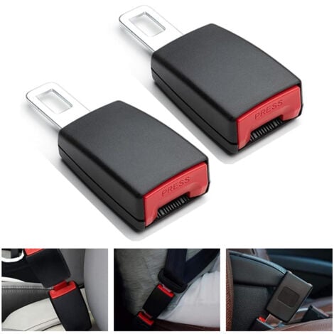 UNION Rallonge Ceinture Sécurité Voiture , 2 pièce Accessoires de Voiture, 12 cm/ 4.72in, Pièces de Voiture Boucle d'extension Réglable Compatible avec Toutes Les Marques de Voiture (noir)