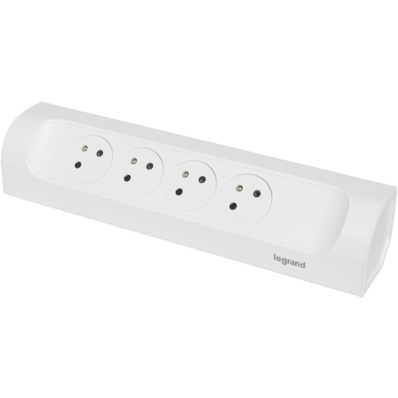 Rallonge d'angle 4x2P+T Surface - à câbler - blanc (049408) Rallonge d'angle 4x2P+T Surface - à câbler - blanc (049408)