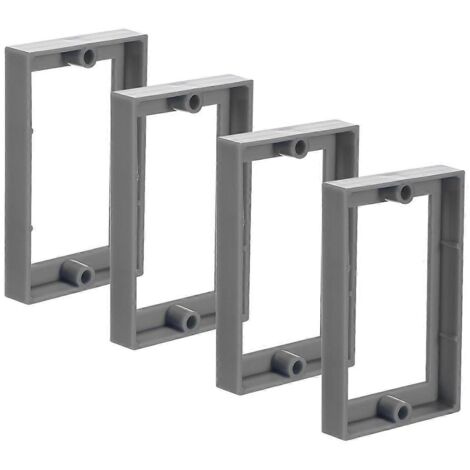Rallonge de boîte de prise simple (lot de 4), rallonge de prise électrique grise