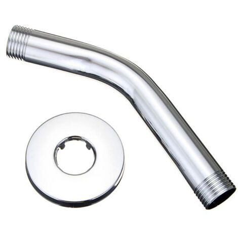 Rallonge de bras de douche avec bride, acier inoxydable, chrome poli, remplacement pour pommeau de douche effet pluie, prolonge la portée du pommeau de douche, installation facile