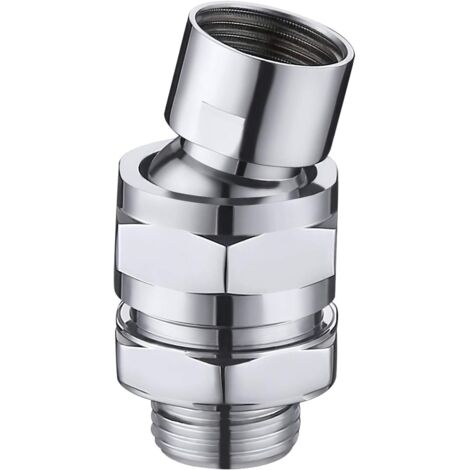 Rallonge de bras de douche. En laiton massif. Compatible avec tous les types de douches. Adaptateur pivotant. Finition chromée - AquaForge