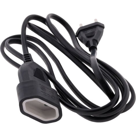 Rallonge HO5VV-F 3G1,5mm² 10m - noir - Zenitech