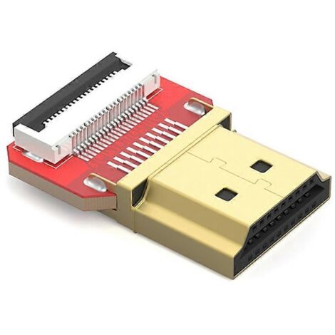 Rallonge de câble plat flexible FFC 90/180/270 degrés avec connecteurs 20 broches - Connecteur mâle droit 180 degrés