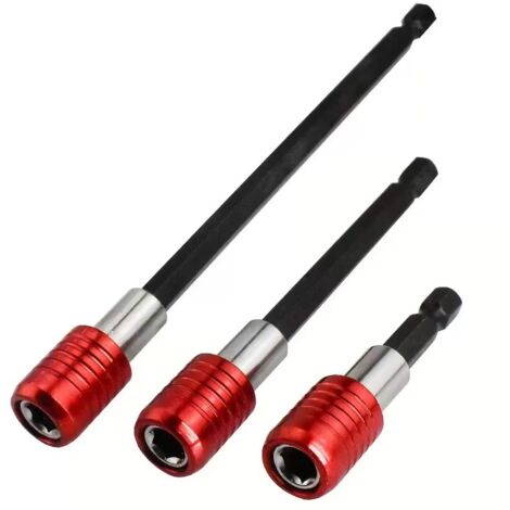 Rallonge de foret en 3 parties avec porte-foret magnétique à dégagement rapide et tige hexagonale de 6,35 mm (1/4 pouce) compatible avec tous les forets à entraînement de 6,35 mm (2, 4 et 6 pouces -