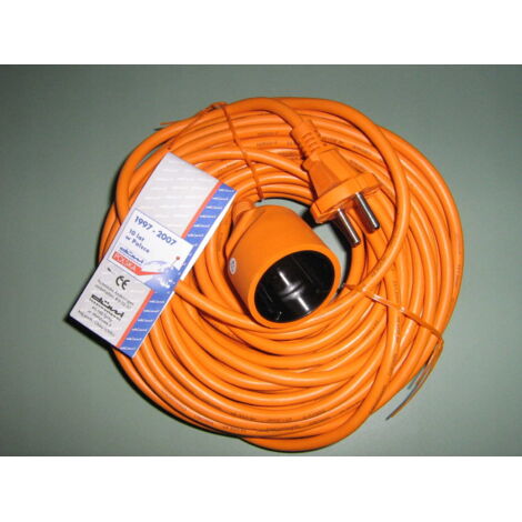 Rallonge de jardin orange 20 m, 250 V