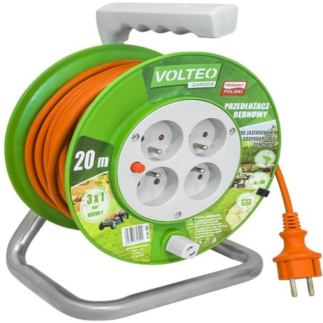 RALLONGE DE JARDIN SUR ENROULEUR 40 M CÂBLE H05VV-F 31,5 MM - VT-415-4015