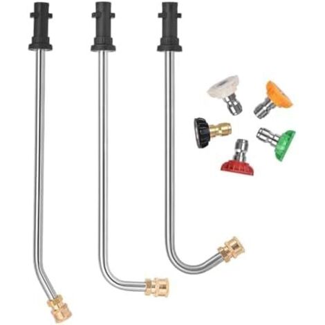 Rallonge de Nettoyeur - Lance pour Gouttières Prolongateur Laveuse Haute Pression avec 5 Buses Pulvérisation pour, Sol, Balcon, Porche, Patio, Jardin, Extérieur