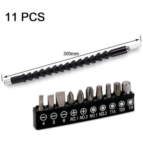 Rallonge de perceuse flexible 31 Adaptateur de douille rotatif Tige hexagonale Accessoire de perceuse à angle droit 105 Tournevis Embouts coudés à 90° [HK]-AquaForge