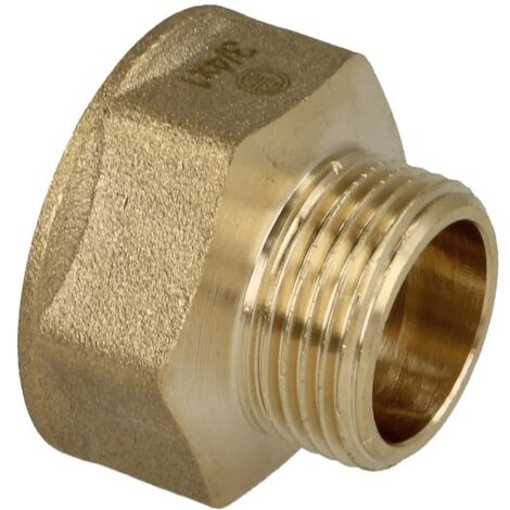 Rallonge de réduction FF/FM 1’’ x 3/4’’ hexagonale laiton nu