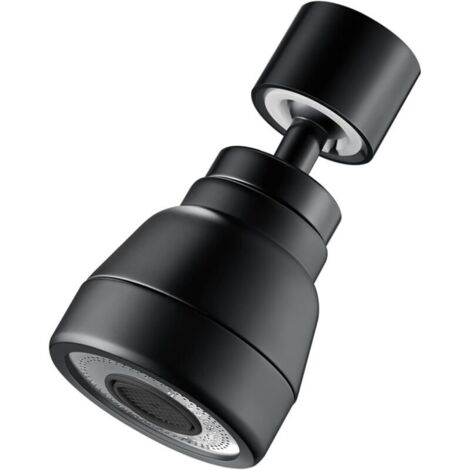 Rallonge de Robinet Courte Noir 360°, 3 Modes, Aérateur de Cuisine et Salle de Bain, Corps en Laiton