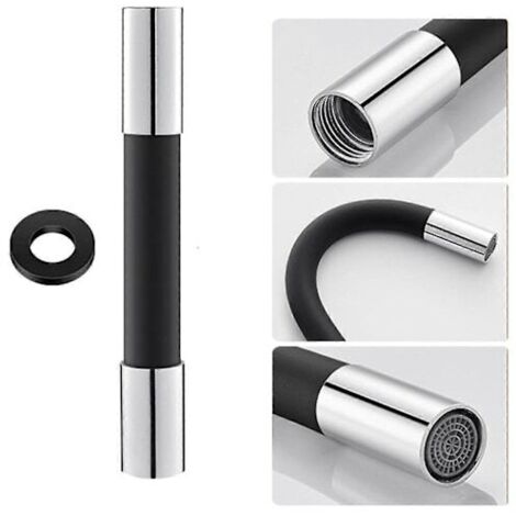 Rallonge de robinet flexible 360° de 20 cm avec joint étanche et aérateur.