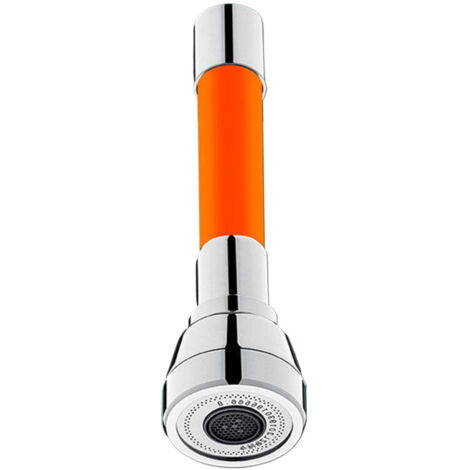 Rallonge de Robinet pour Cuisine, Salle de bain, Tube de Rallonge universel en mousse, appareil anti-éclaboussures, rallonge de robinet universelle, avec flexion libre à 360°,20cm orange