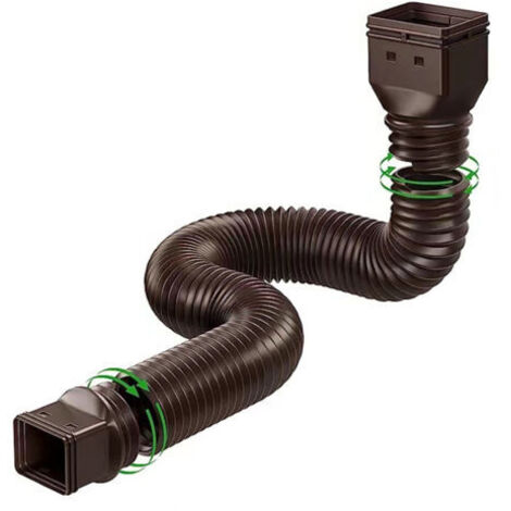 Rallonge de tuyau de descente de gouttière flexible 21-60 pouces – Matériau PE résistant – Compatible 5,1x7,6 cm et 7,6x10,2 cm – Drainage efficace