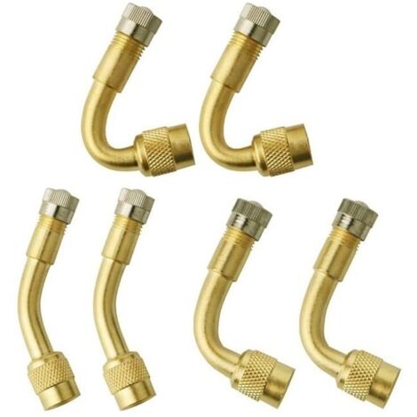 Rallonge de valve de pneu 6 pièces, adaptateur de valve de pneu, rallonge de valve de pneu, rallonge de coude de valve de pneu,
