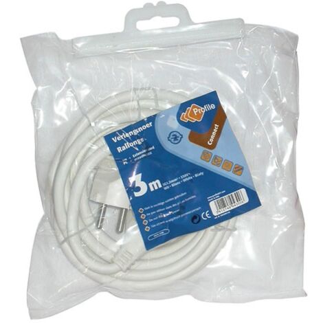 RALLONGE ELEC 3G1.5 PVC 3M BLANC PROFILE 502400135