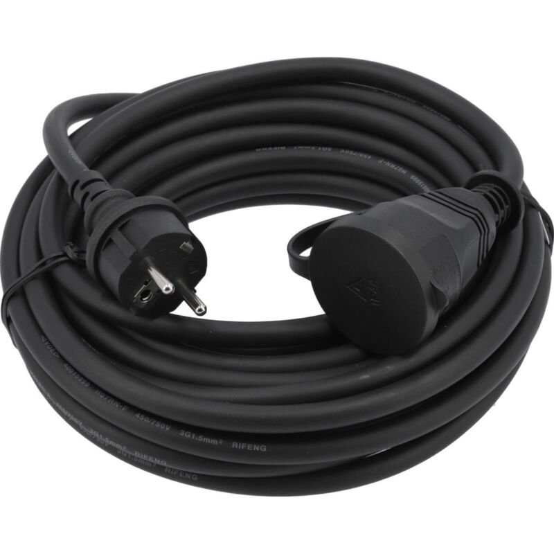 Noir Prise 90° Rallonge 1.5 M