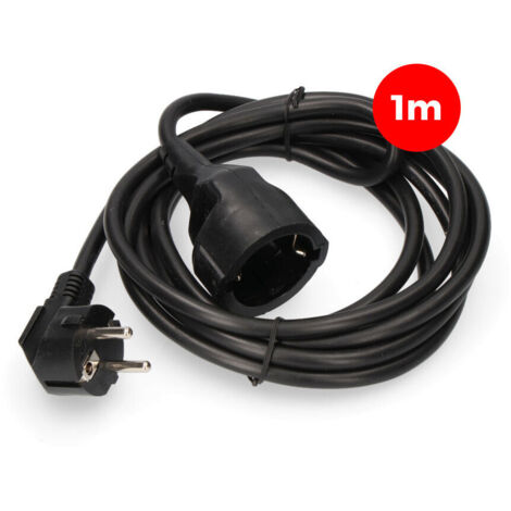 Rallonge Électrique 3x1,5mm T/Tl 1m Noire Edm