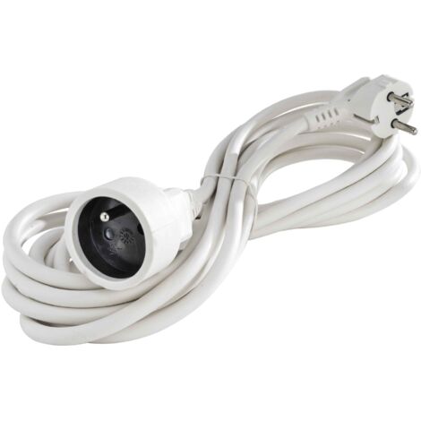 Rallonge électrique 5m 3x1.5mm - Blanc