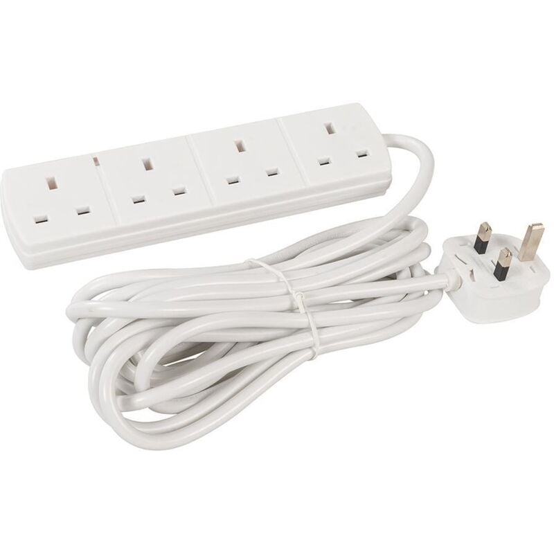 Rallonge électrique avec voyant néon 4 prises - 5 m pmaster 756731