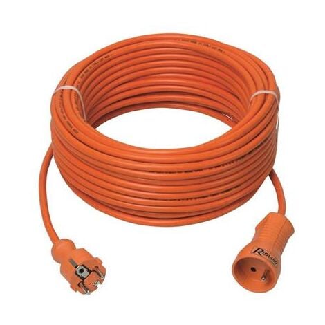 2 Socket 15 M ORANGE Jardin Extérieur Extension Lead Câble IP44 Protection de l/'eau