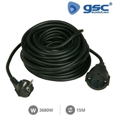 Rallonge électrique noire Sucko (3x1.5mm) 15M