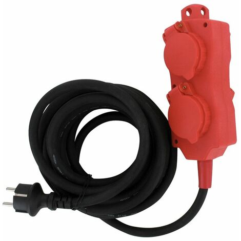 Rallonge électrique 5 m H07 RN-F 3G2,5 mm² – Bloc 4 prises 2P+T 16 A – IP44 pour usage extérieur – Sécurité enfant intégrée – Dhome