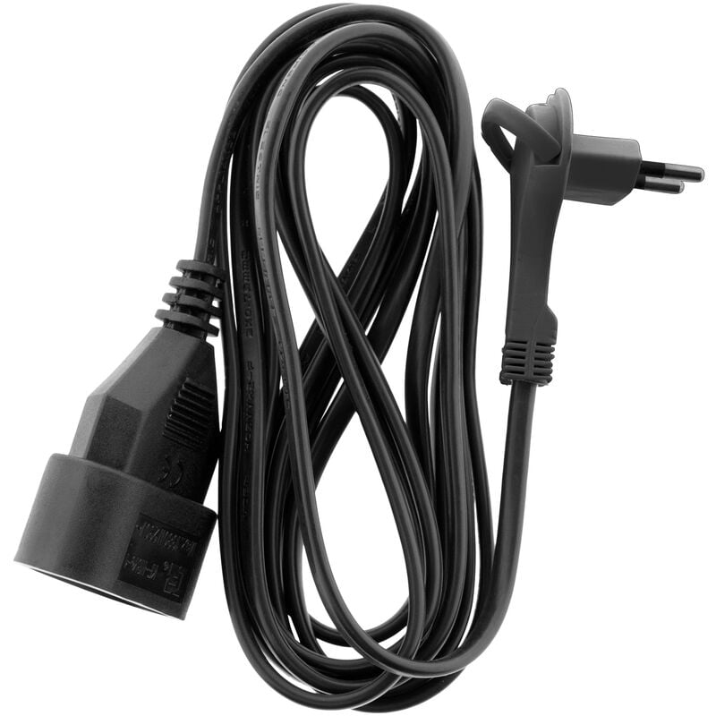 Zenitech - Rallonge électrique / Prolongateur - 6A L.3m - Fiche plate - Noir Noir