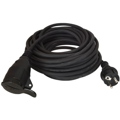 Rallonge électrique RS PRO 20m, 1 prise prises Type F - Schuko allemand, 250 V 16A, IP20 ( Prix pour 1 )