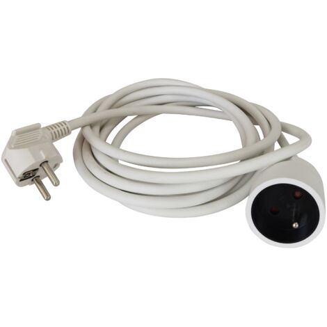 Rallonge électrique RS PRO 3m, 1 prise prises FR 2P+T, 230V 16A, IP20 ( Prix pour 1 )