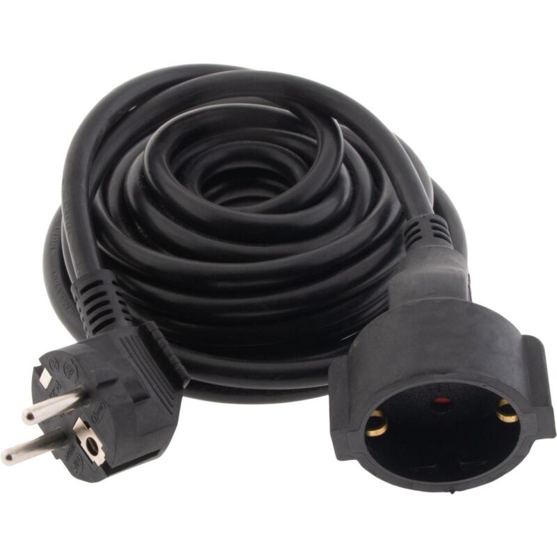 Rallonge HO5VV-F 3G1,5mm² 10m - noir Zenitech