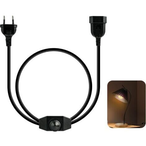 Rallonge européenne 100 cm Lampes LED, fiche Plate européenne, intensité Variable en continu pour Lampes LED, Prise variateur à économie d'énergie