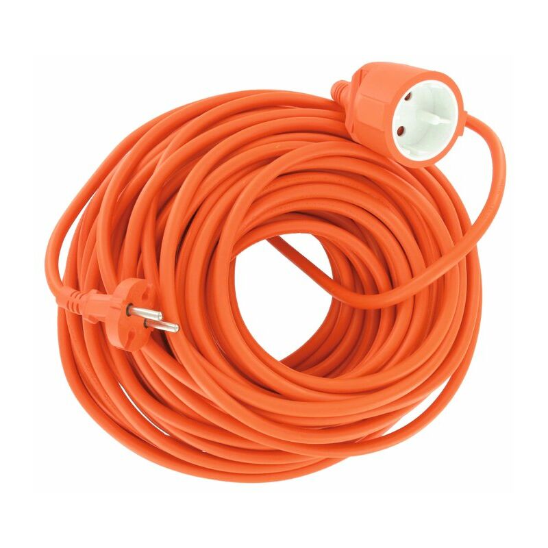 Rallonge électrique - Jardin Dhome Prise 2P+T - H05 vv-f - 3G1,5 mm² - l. 25 m - Orange