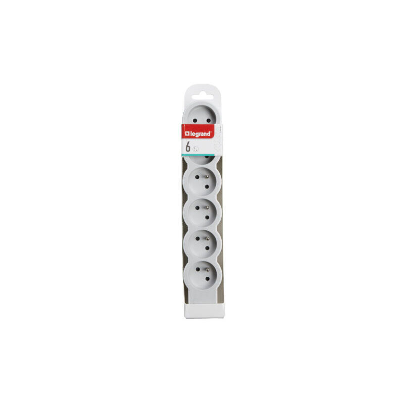Legrand - Rallonge extra-plate 6x2P+T à câbler - blanc/gris clair (049499)