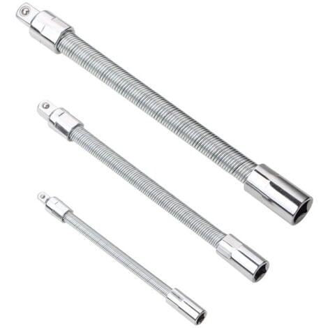 Rallonge flexible Porte-embout pour perceuse, tournevis (145/200/250 mm)Manchon tige d'extension bielle élastique bielle universelle 3 pièces
