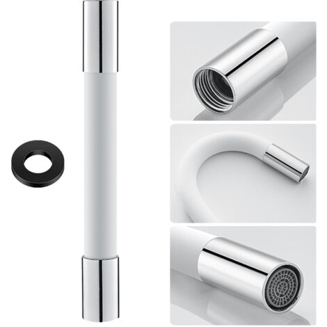 Rallonge flexible pour robinet, rotation à 360°, tube d'extension en silicone, joint étanche, jet d'eau, compatibilité universelle, anti-éclaboussures, pour évier de cuisine et de salle de bain