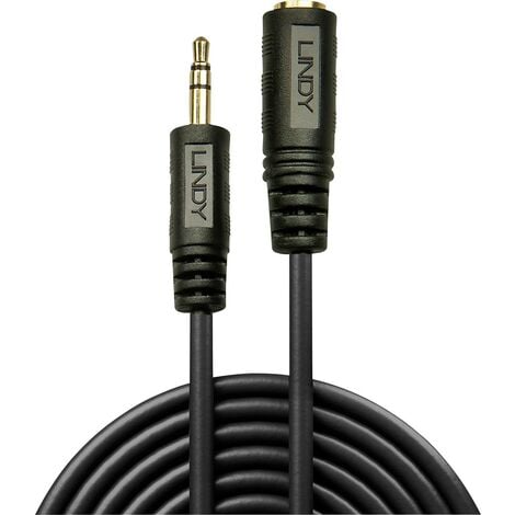 Rallonge LINDY 35656 Jack audio [1x Jack mâle 3.5 mm - 1x Jack femelle 3.5 mm] 10.00 m noir C184741