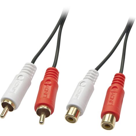 Rallonge LINDY 35671 Cinch-RCA audio [2x Cinch-RCA mâle - 2x Cinch-RCA femelle] 2.00 m noir C188081