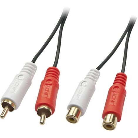Rallonge LINDY 35674 Cinch-RCA audio [2x Cinch-RCA mâle - 2x Cinch-RCA femelle] 10.00 m noir C188061