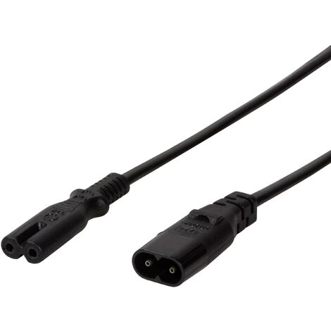 Rallonge LogiLink alimentation [1x prise mâle C8 - 1x prise femelle C7] 2.00 m noir S733291