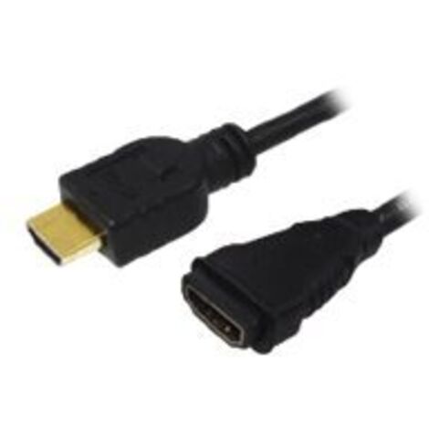 Rallonge LogiLink HDMI Fiche mâle HDMI-A, Prise femelle HDMI-A 2.00 m noir CH0056 4K UHD Câble HDMI