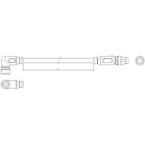 Rallonge M12 femelle coudé, M12 mâle droit TE Connectivity 2-2273125-4 1 pc(s) W774391