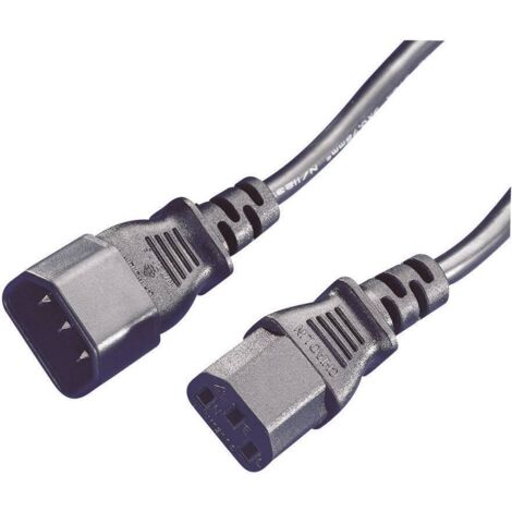 Rallonge Manhattan alimentation [1x Secteur mâle C14 - 1x Secteur femelle C13] 1.80 m noir R45244