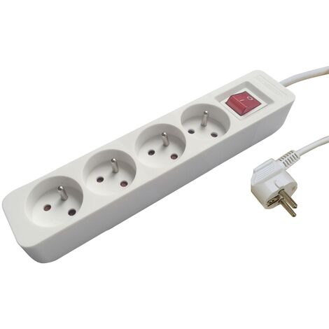 rallonge multiprise - 4 x 2p+t - 3g1.5 mm2 - h05vv-f - avec interrupteur - bizline 701008