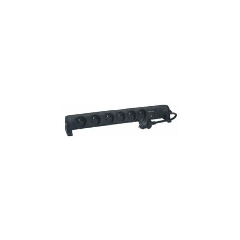 Rallonge multiprise 6 prises de courant 2P+T 16A avec parafoudre - Noir - 050297 - Legrand