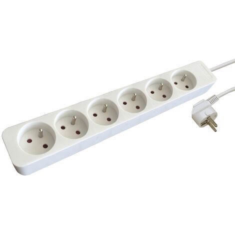 rallonge multiprise - 6 x 2p+t - 3g1.0 mm2 - h05vv-f - bizline 701005