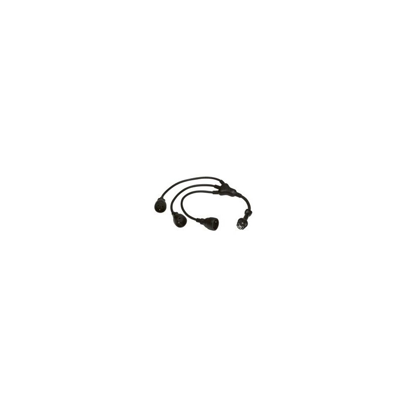 Prolongateur avec câble 3 Prises femelles 2P+T 16A Caoutchouc noir et 1 prise mâle 2P+T Legrand 050577