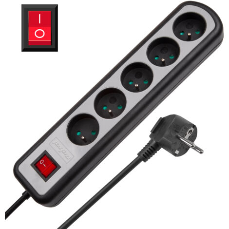 Rallonge multiprise Rebel 1,5 m à 5 prises