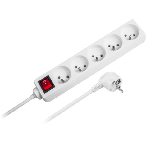 Rallonge multiprise Rebel 5 m à 5 prises