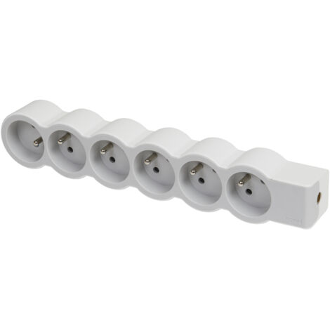 rallonge multprise - 6 x 2p+t - a cabler - blanc / gris - legrand 049499
