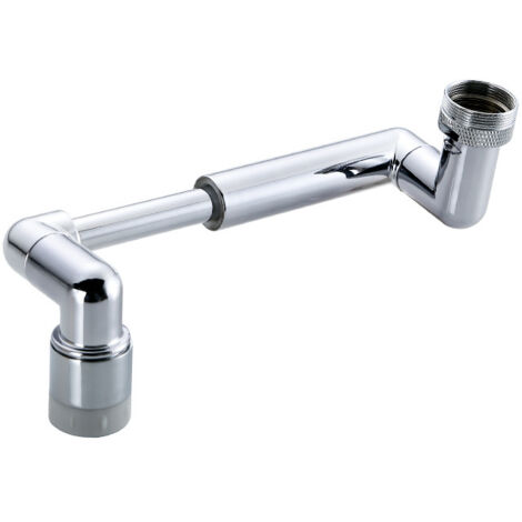 Rallonge pivotant à 4D pour robinet d'évier de salle de bain/de cuisine à grand angle torsadé 2 flux d'eau et aérateur de rotation